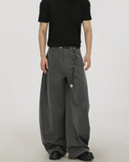 Relaxed Wool-Blend Wide-Leg Trousers