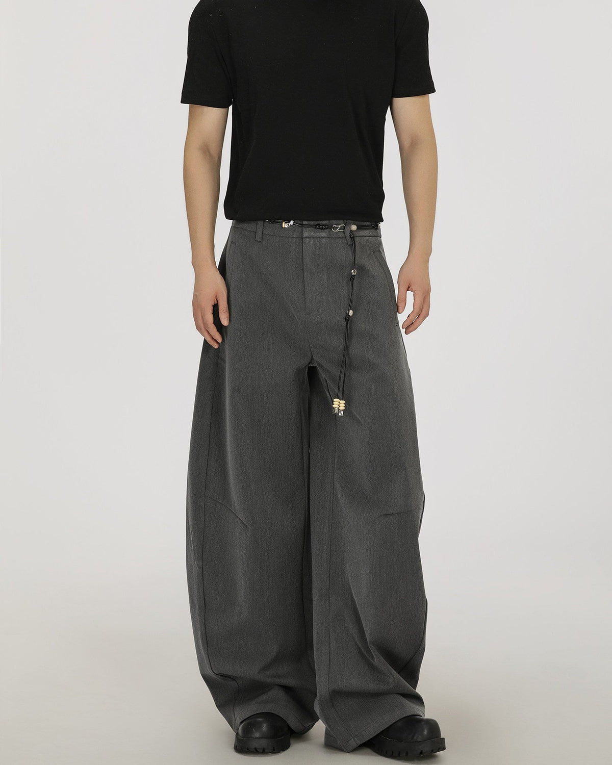 Relaxed Wool-Blend Wide-Leg Trousers