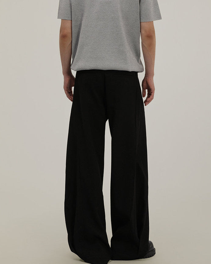 Relaxed Wool-Blend Wide Trousers