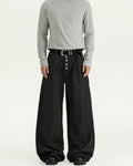 Relaxed Pinstripe Wool Pants