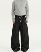 Relaxed Pinstripe Wool Pants