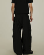 Pleated Wool Blend Trousers