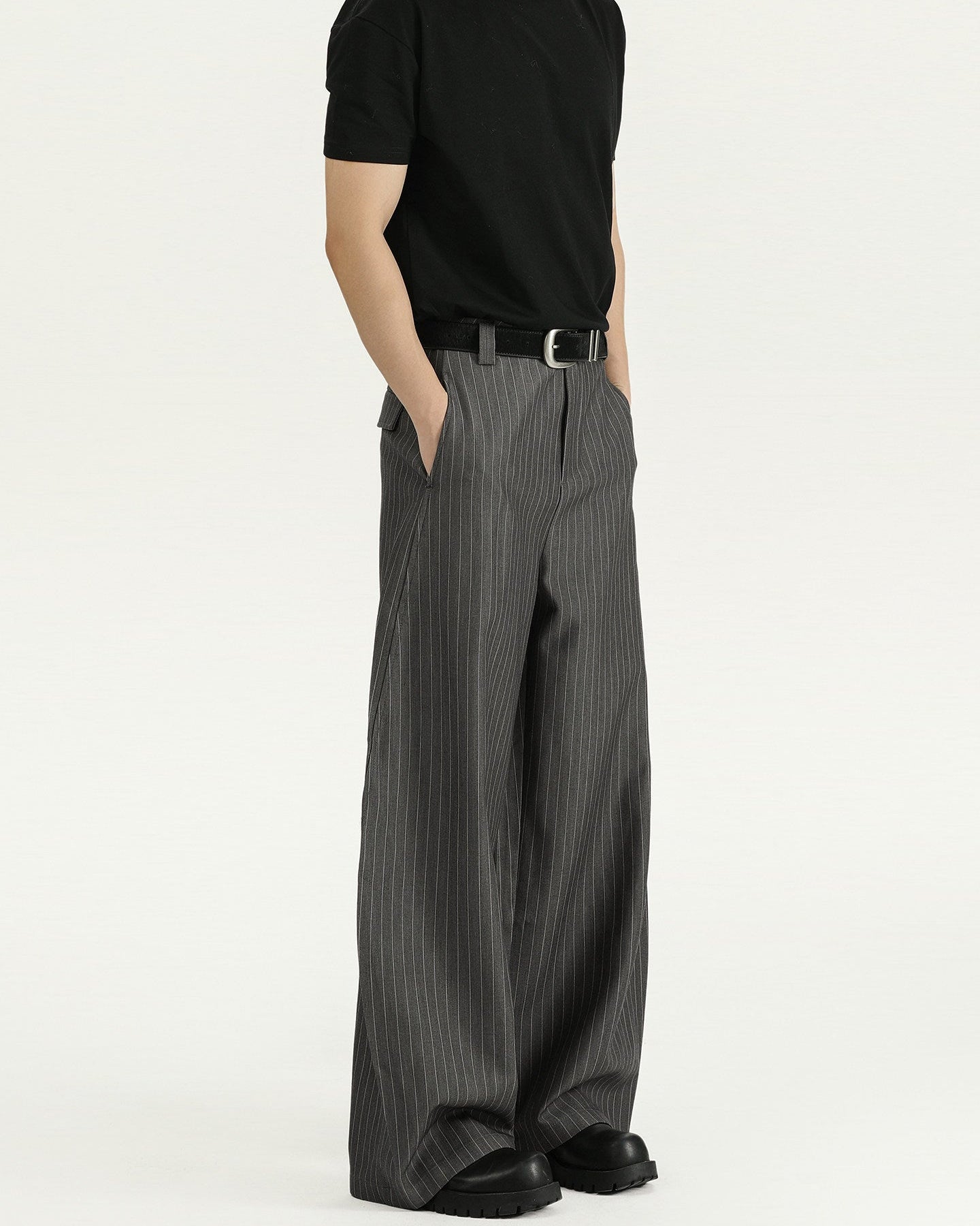 Modern Stripe Wool Trousers