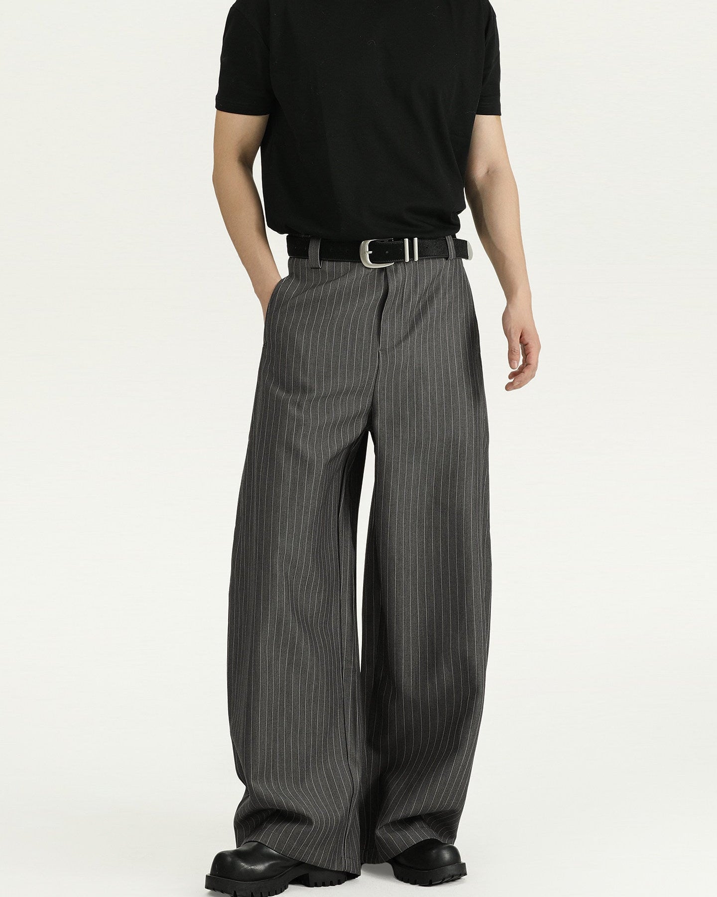 Modern Stripe Wool Trousers