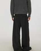 Relaxed Pleat Wool Blend Pants