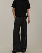Wide Leg Wool Blend Trousers