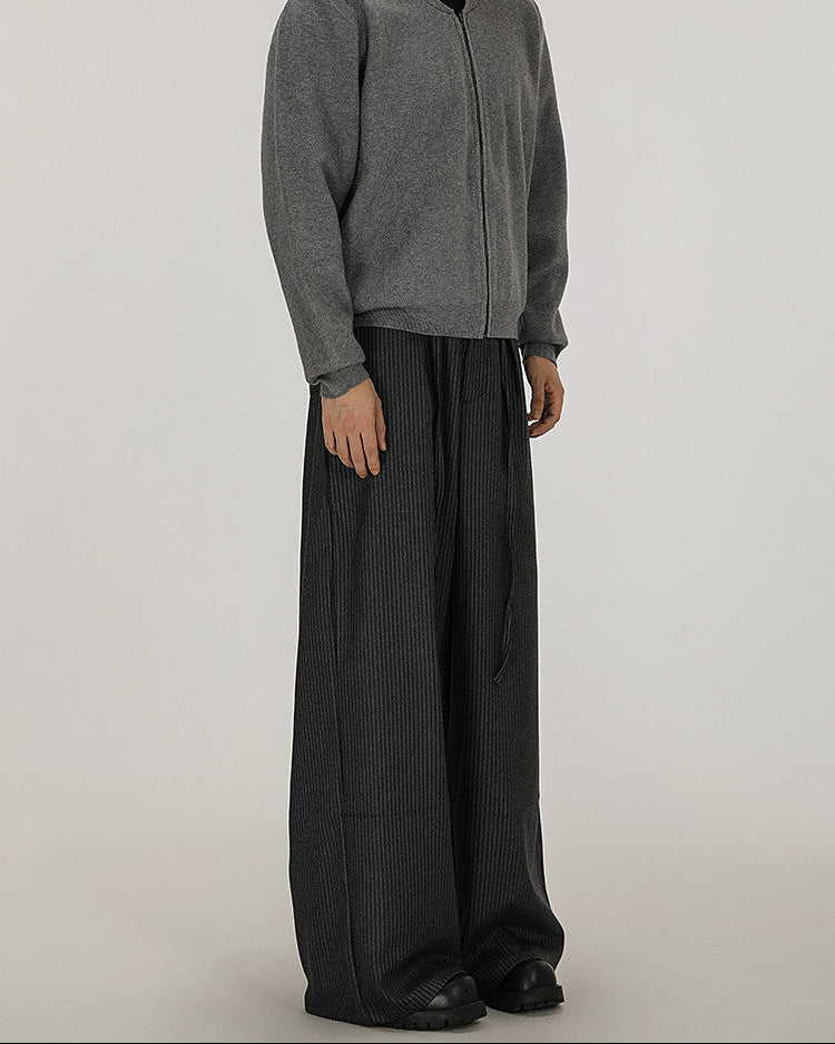 Double-Pleated Wide-Leg Trousers