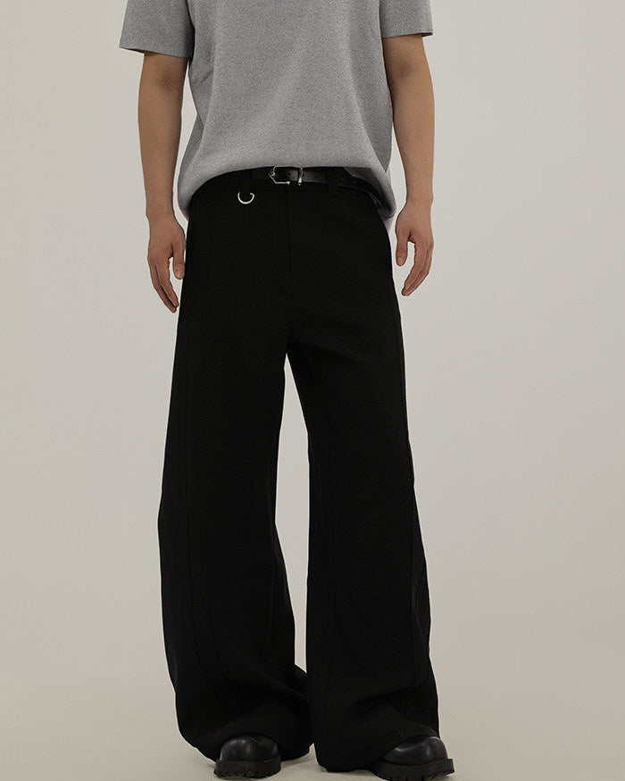 Relaxed Wool-Blend Wide Trousers
