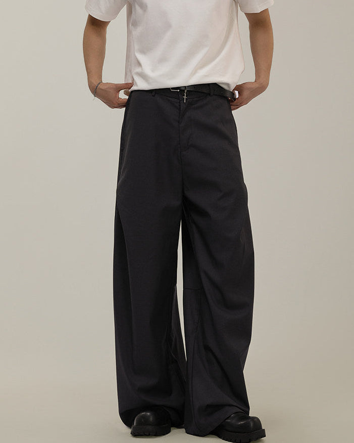 Wide Draped Tailored Trousers