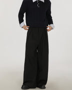 A-line Wool-Blend Wide-Leg Trousers