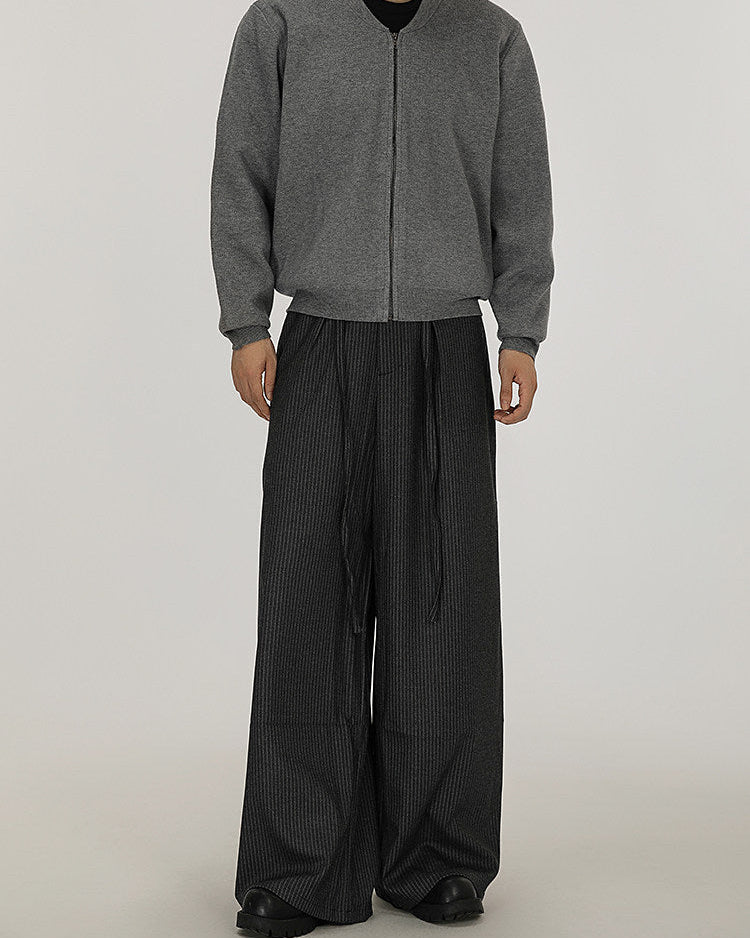 Double-Pleated Wide-Leg Trousers