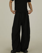 Pleated Wool Blend Trousers
