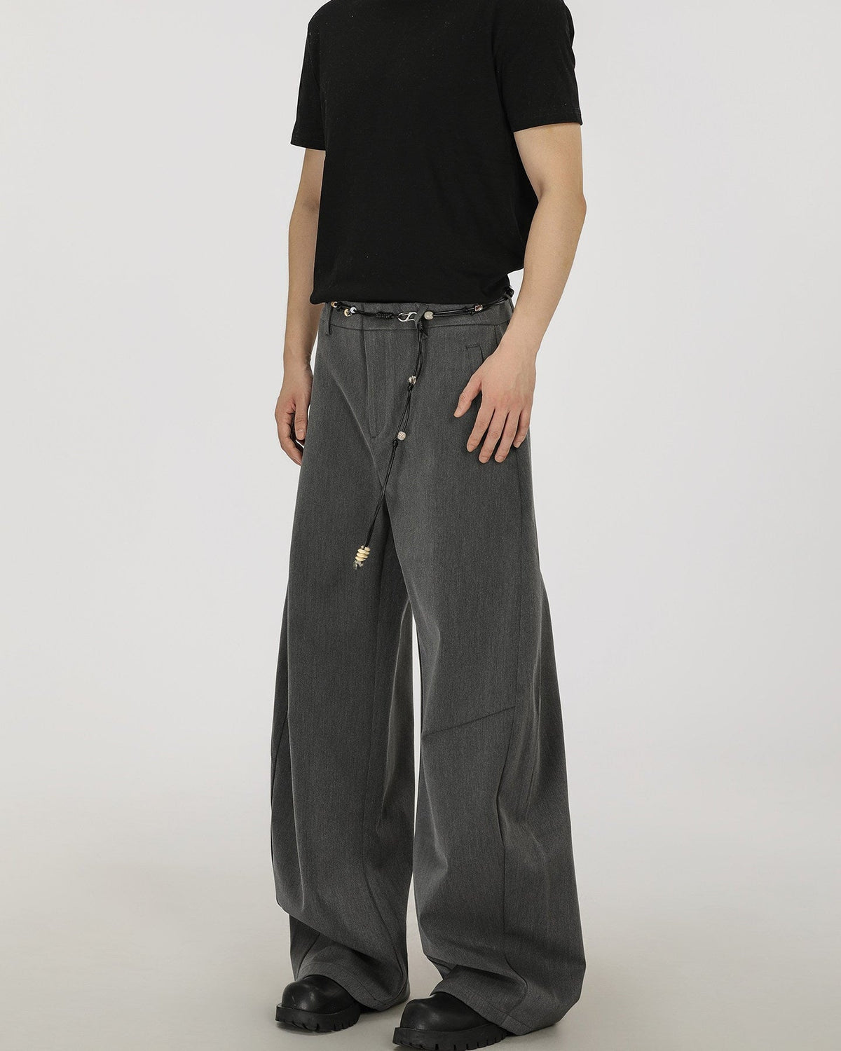 Relaxed Wool-Blend Wide-Leg Trousers