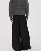 High-End Silhouette Wide-Legged Pleated Trousers