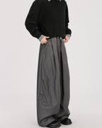 High-End Silhouette Wide-Legged Pleated Trousers