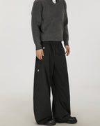 Relaxed Pleat Wool Blend Pants