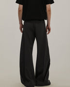 Relaxed Wool-Blend Wide Trousers