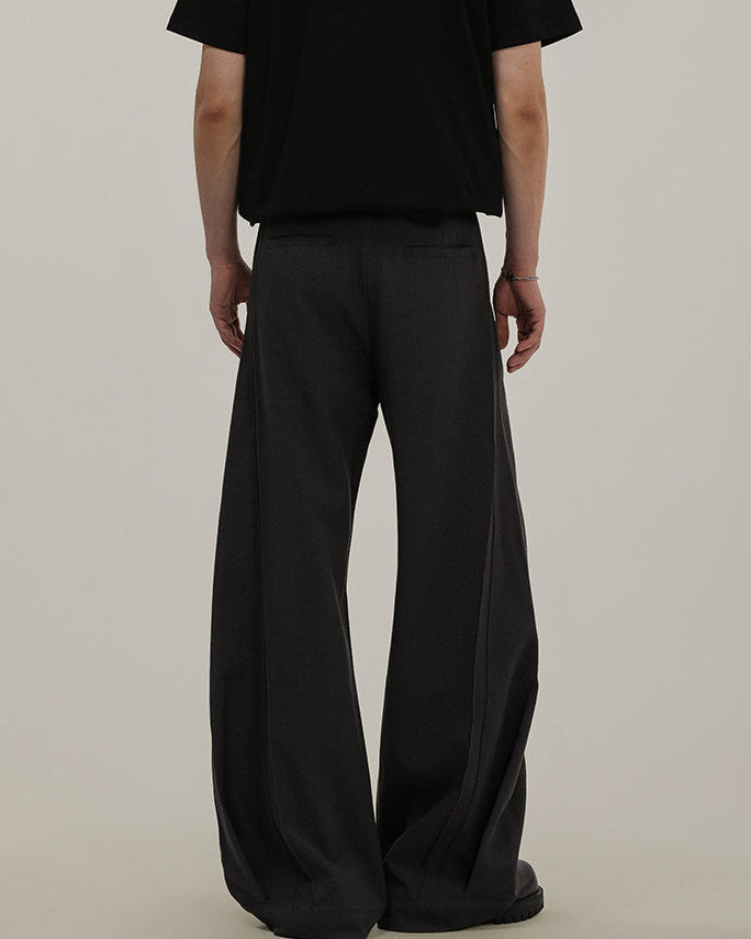 Relaxed Wool-Blend Wide Trousers