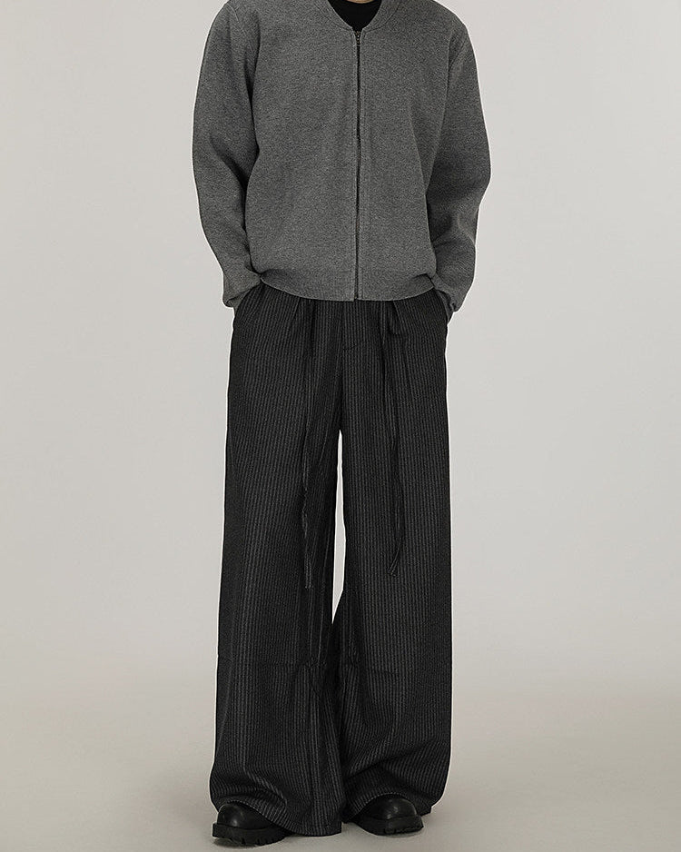 Double-Pleated Wide-Leg Trousers