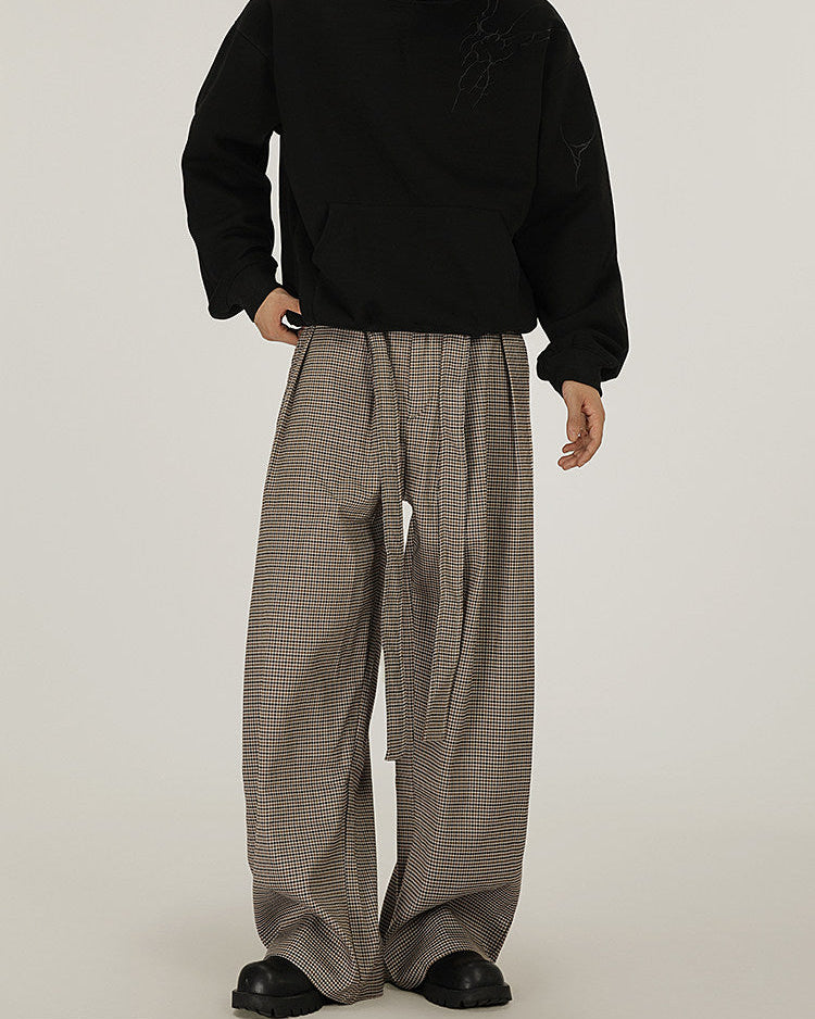 Checkered Wide Leg Trousers