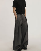 Classic Pleated Wide-Leg Trousers