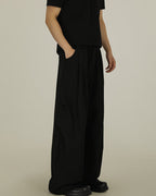 Pleated Wool Blend Trousers