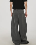 Relaxed Wool-Blend Wide-Leg Trousers