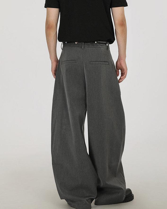 Relaxed Wool-Blend Wide-Leg Trousers