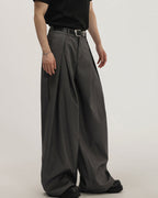 Classic Pleated Wide-Leg Trousers