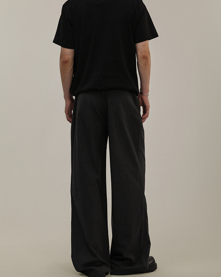 Wide Leg Wool Blend Trousers