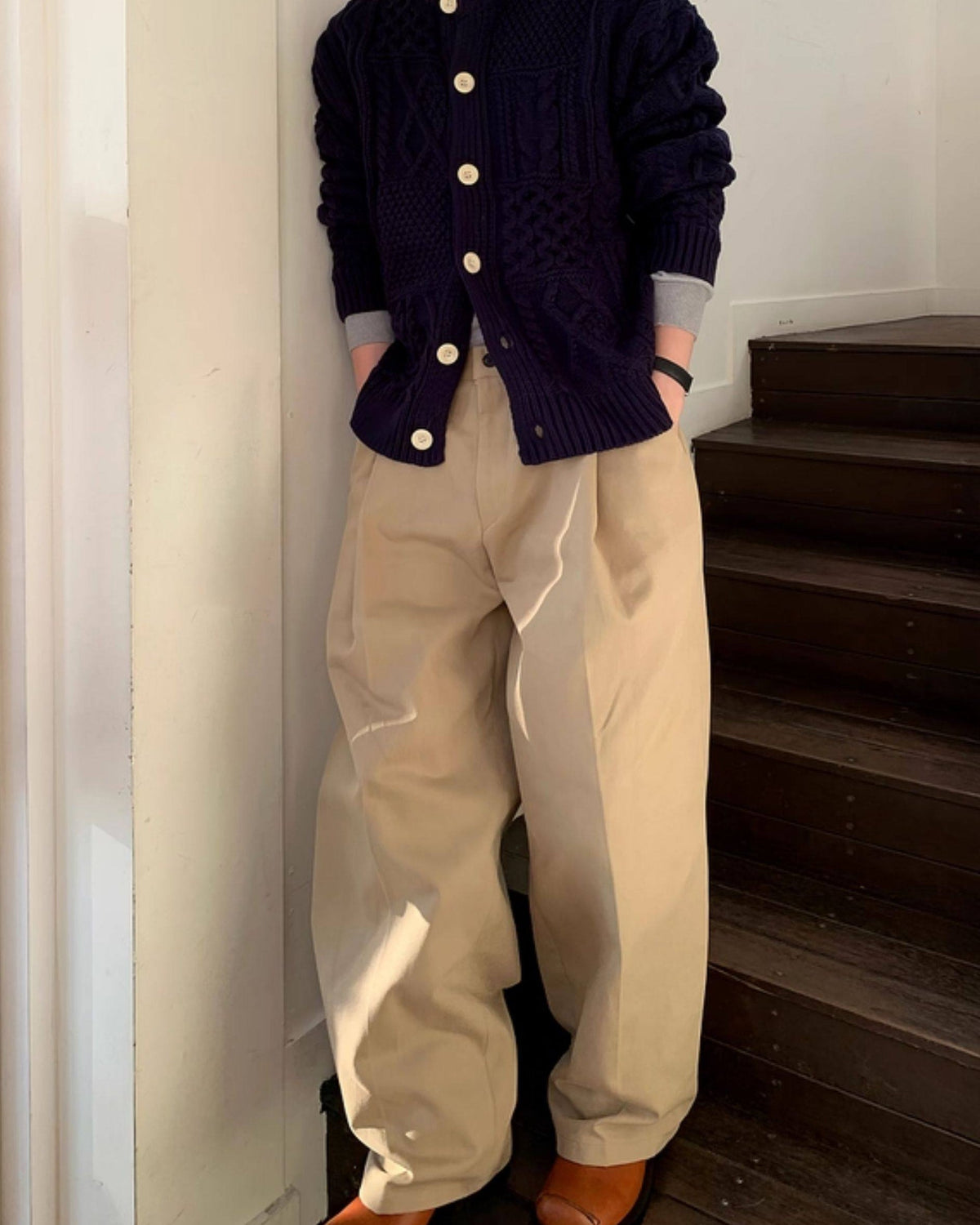 Wide Pleated Tailored Trousers
