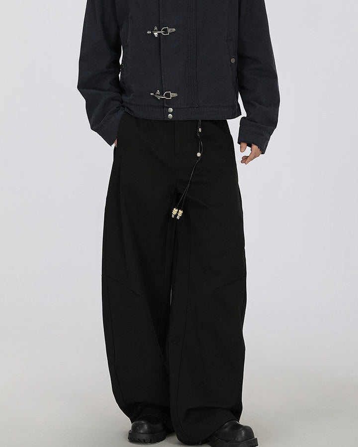 Relaxed Wool-Blend Wide-Leg Trousers