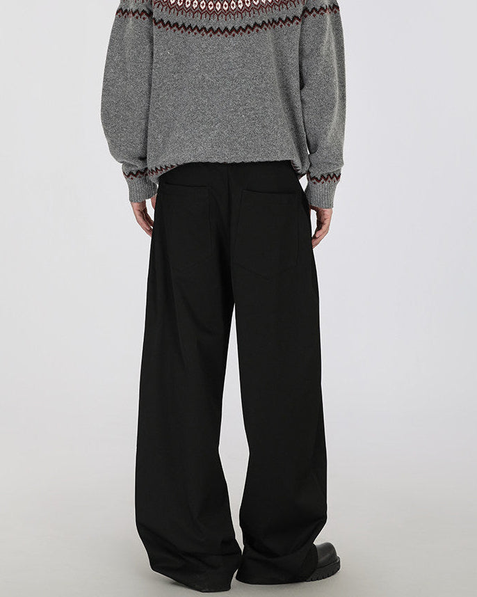 Wide-Leg Stretch Trousers