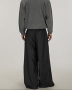 Double-Pleated Wide-Leg Trousers