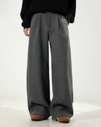 The Heavy Texture Wool Wide Leg Trouser