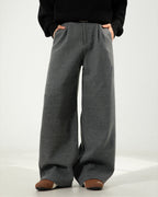 The Heavy Texture Wool Wide Leg Trouser