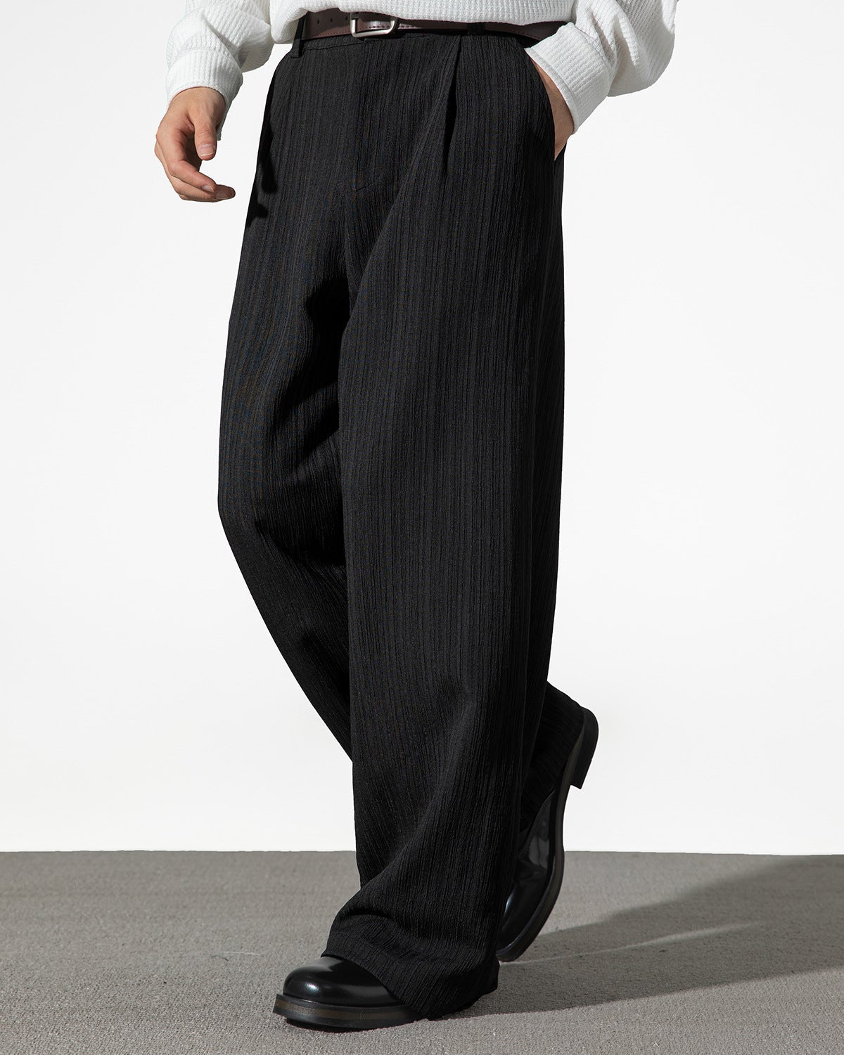 The Strata Pleated Stripe Trousers