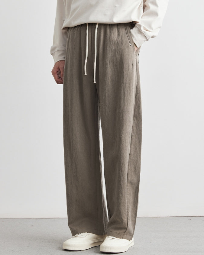 Tencel Loose Drawstrings Jogger Trousers
