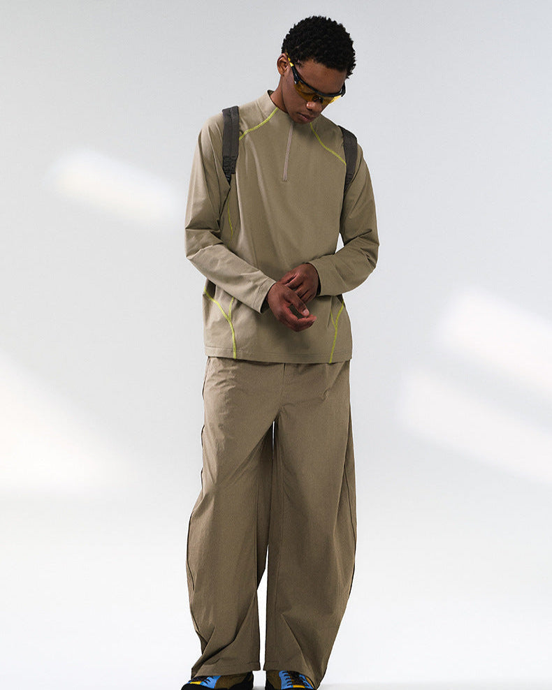 Wide-Leg Technical Drawstring Pants