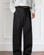Etro Draped Striped Trousers – Loose Pleated Straight-Leg Fit
