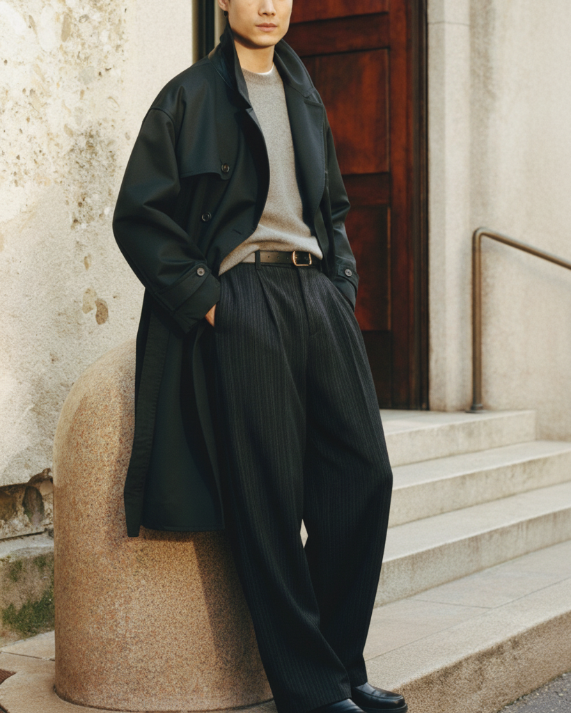Etro Draped Striped Trousers – Loose Pleated Straight-Leg Fit