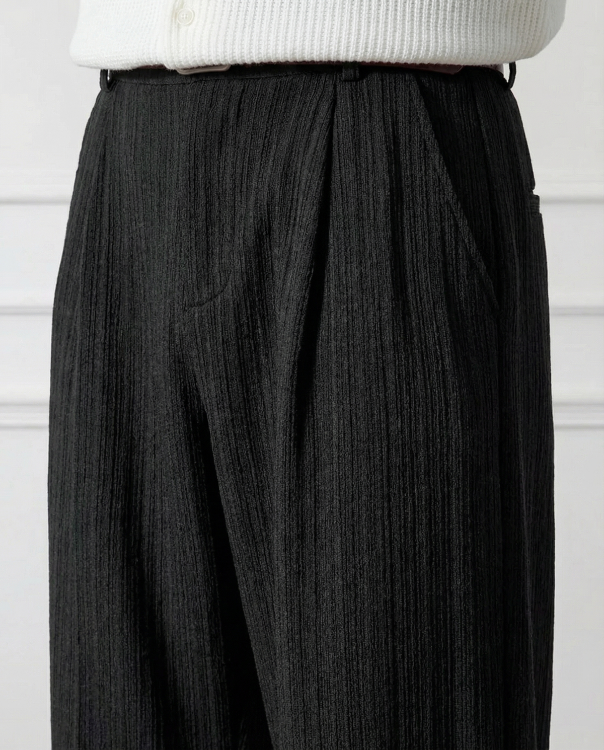 Etro Draped Striped Trousers – Loose Pleated Straight-Leg Fit