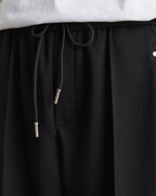 Soft Feel Straigh Leg Trousers with Waistband and Drawstrings